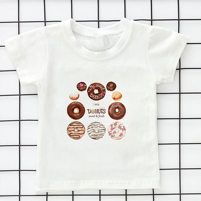 Летни детски дрехи Kawaii Unisex Ice Cream World Printed Cartoon Тениска Бебешки дрехи за момче 2 3 4 5 6 7 8 9 години Тениски за момичета