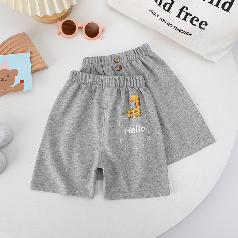 9m-6y лятно облекло Детски къси панталони Бебешки момчета и момичета с щампи Ежедневни къси панталони Памучни къси панталони за малки деца Детски