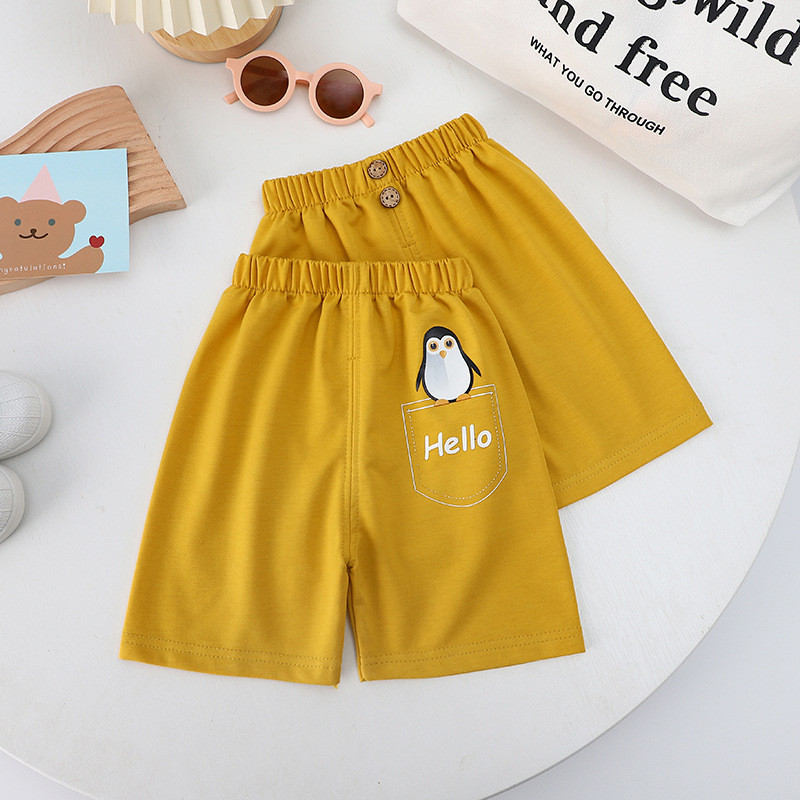 9m-6y лятно облекло Детски къси панталони Бебешки момчета и момичета с щампи Ежедневни къси панталони Памучни къси панталони за малки деца Детски