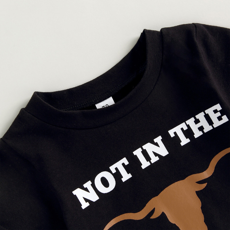 Citgeett Ljetno odijelo s hlačama za dječake, kratki rukavi, majice s printom slova + kratke hlače s uzicom