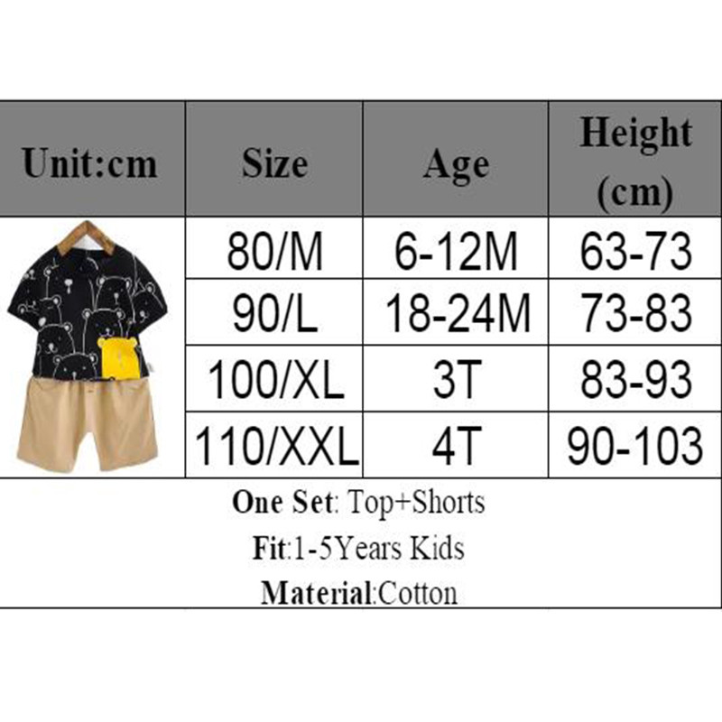 Crtani slatka odjeća za bebe Dječaci Ljetni set košulja sa životinjskim printom i kratki set za dječaka Odjeća Kostim 1 2 3 4 godine