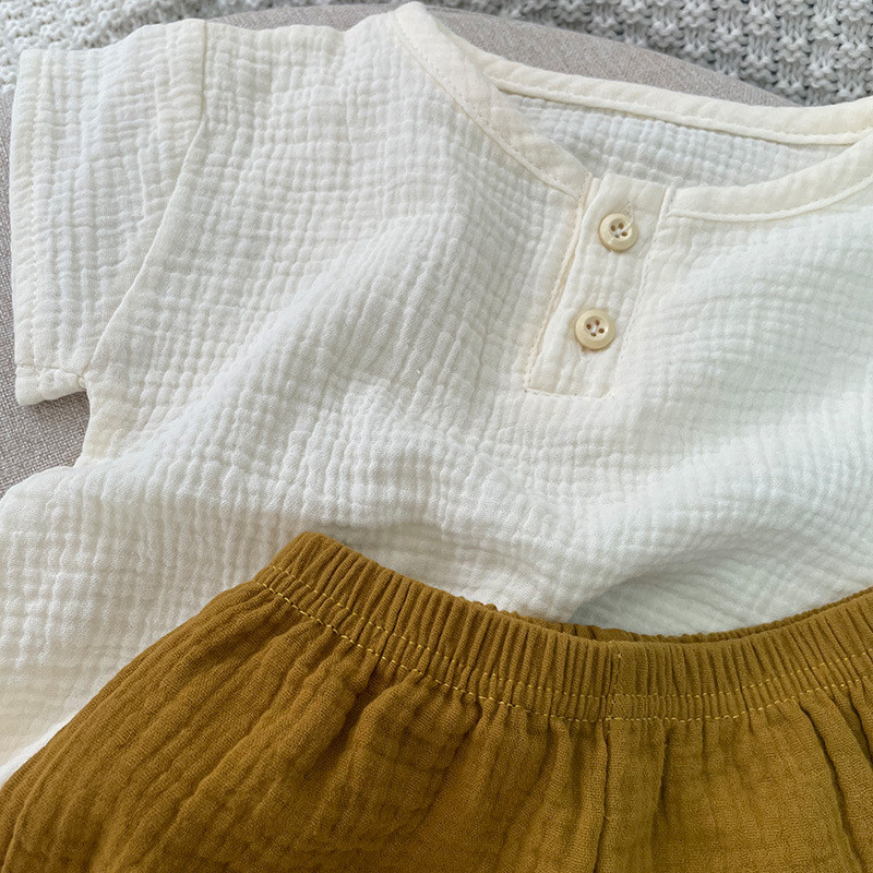 Ljetno odijelo za dječake i djevojčice od 100% pamuka 2022. Nova dječja dječja ležerna prozračna majica kratkih rukava + kratke hlače Kompleti od 2 komada dječje odjeće WT764