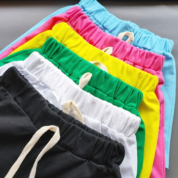 Летни къси панталони за момичета, момчета, корейски бонбонени спортни шорти за момичета, памучни горещи панталони, ежедневни детски, момичета, плажни шорти