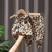 Vasaros mergaičių drabužių rinkiniai Leopardo rašto drabužiai Kostiumai Vaikiški Drabužių rinkiniai Kūdikių Drabužiai Vaikams Drabužių rinkiniai be rankovių