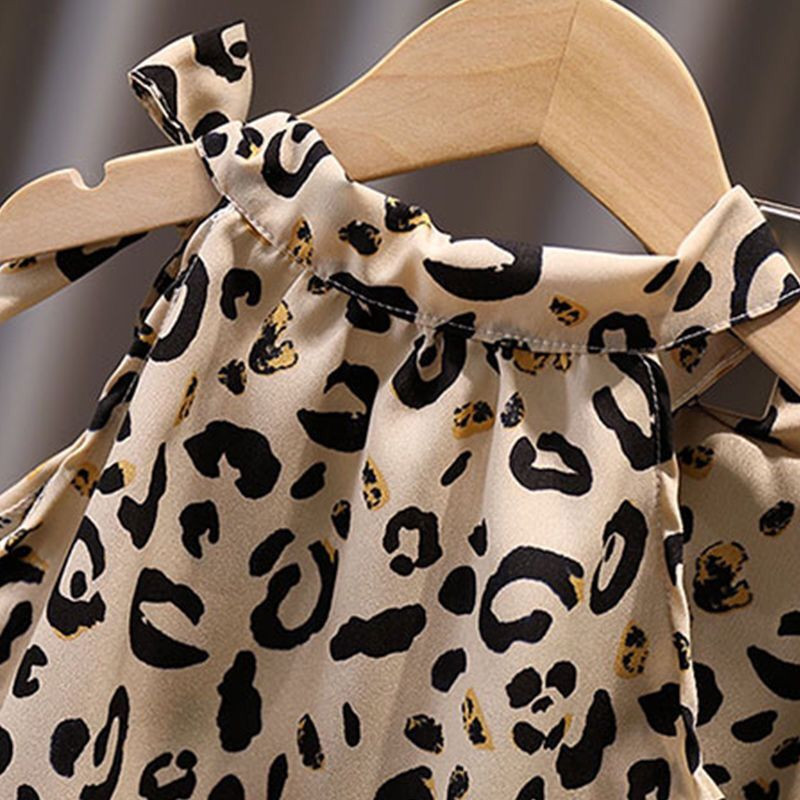 Vasaros mergaičių drabužių rinkiniai Leopardo rašto drabužiai Kostiumai Vaikiški Drabužių rinkiniai Kūdikių Drabužiai Vaikams Drabužių rinkiniai be rankovių