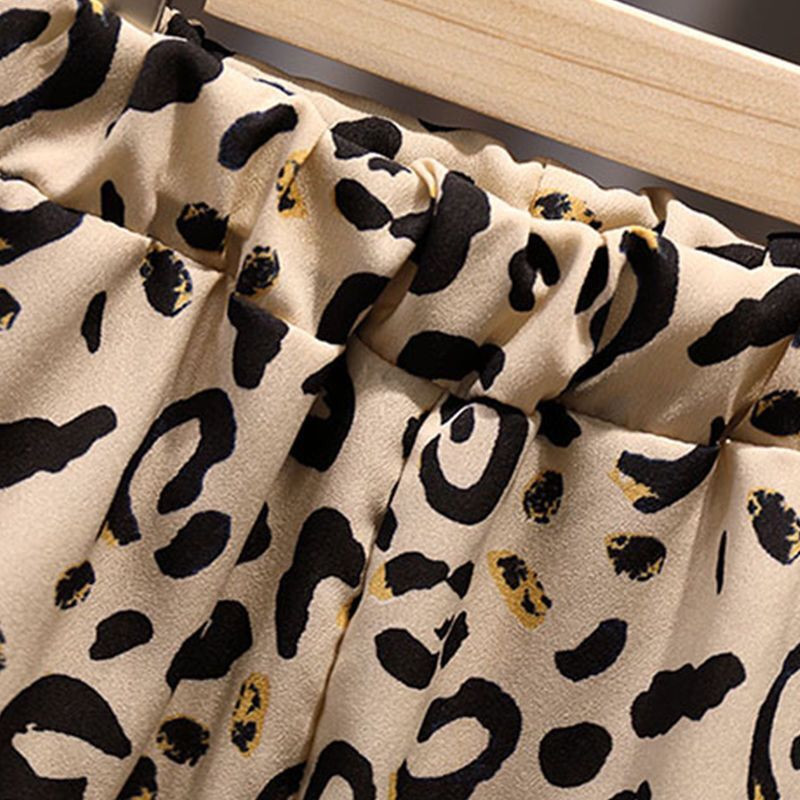 Vasaros mergaičių drabužių rinkiniai Leopardo rašto drabužiai Kostiumai Vaikiški Drabužių rinkiniai Kūdikių Drabužiai Vaikams Drabužių rinkiniai be rankovių