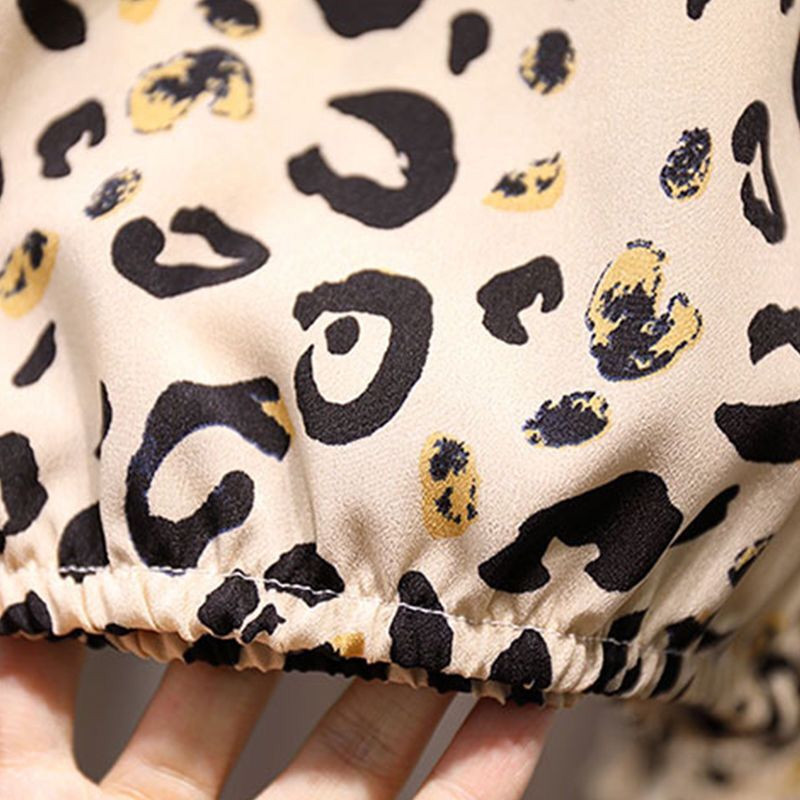 Vasaros mergaičių drabužių rinkiniai Leopardo rašto drabužiai Kostiumai Vaikiški Drabužių rinkiniai Kūdikių Drabužiai Vaikams Drabužių rinkiniai be rankovių