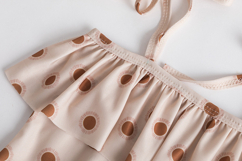 Üheaastane armas Baby Dots ujumistrikoo 1-5T tüdruk, varrukateta, volangidega ujumisriietus, väikelaste bikiinid, ujumiskostüümid, ühes tükis riie