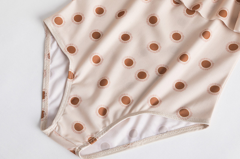 Üheaastane armas Baby Dots ujumistrikoo 1-5T tüdruk, varrukateta, volangidega ujumisriietus, väikelaste bikiinid, ujumiskostüümid, ühes tükis riie