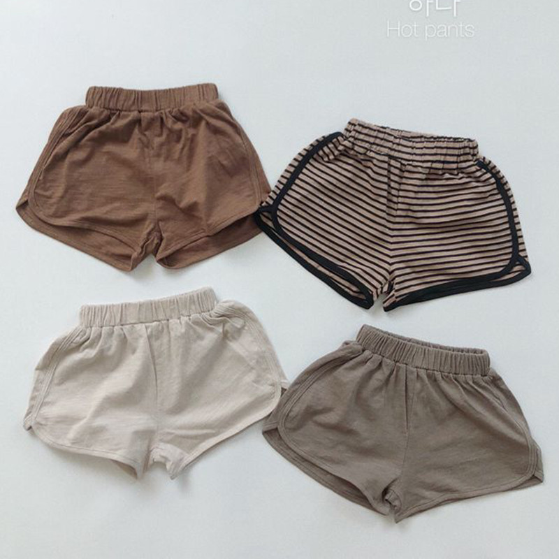 2022 nyári koreai stílus gyermek rövidnadrágokhoz Kisfiú Gyerek Lány Rövidnadrág Nadrág Csíkos baba alkalmi ruházat Sportruházat Leggins