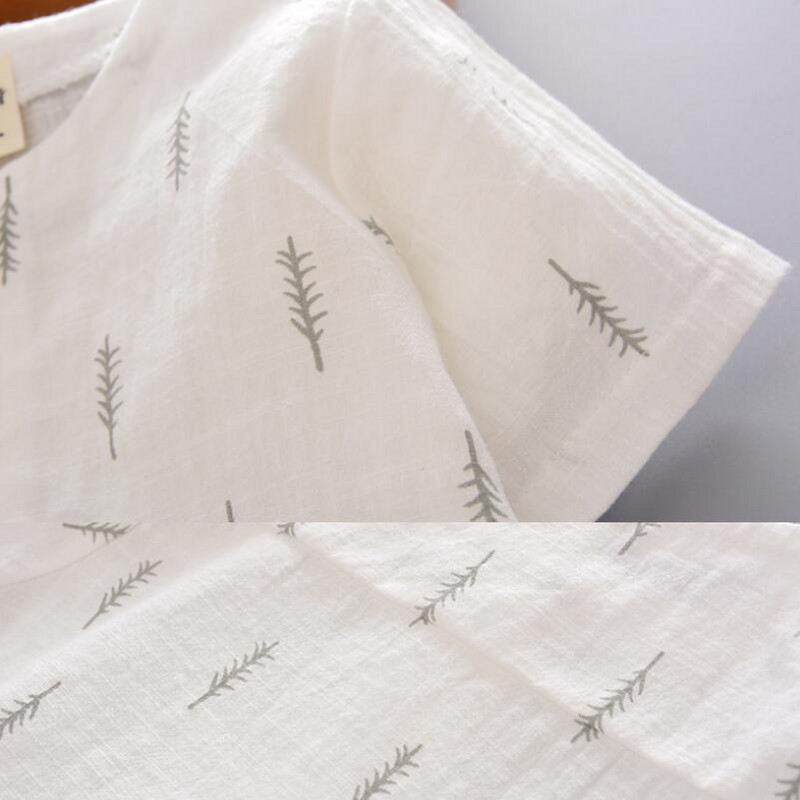 Ljetni komplet za malu djecu Dječji kompleti odjeće za dječake Košulja kratkih rukava s printom od pamučnog lana + kratke hlače 2-dijelni odijelo Dječja odjeća