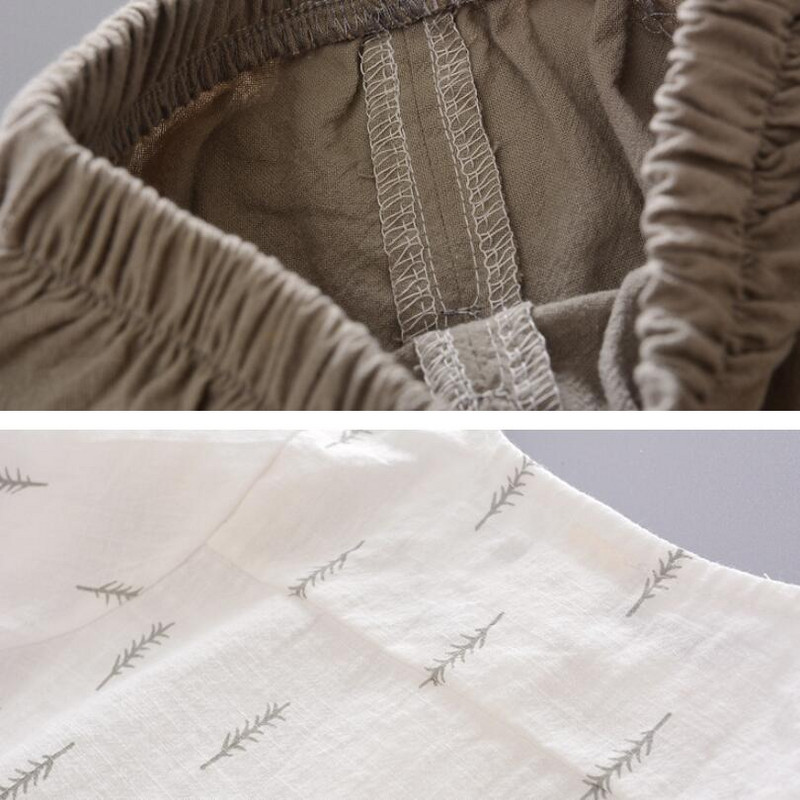 Ljetni komplet za malu djecu Dječji kompleti odjeće za dječake Košulja kratkih rukava s printom od pamučnog lana + kratke hlače 2-dijelni odijelo Dječja odjeća