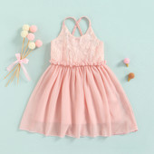 Ma&Baby 0-18M Haljina za djevojčice od čipke i cvijeta od tila A-kroja Haljine za rođendane Odjeća za odmor Ljetni kostim D01