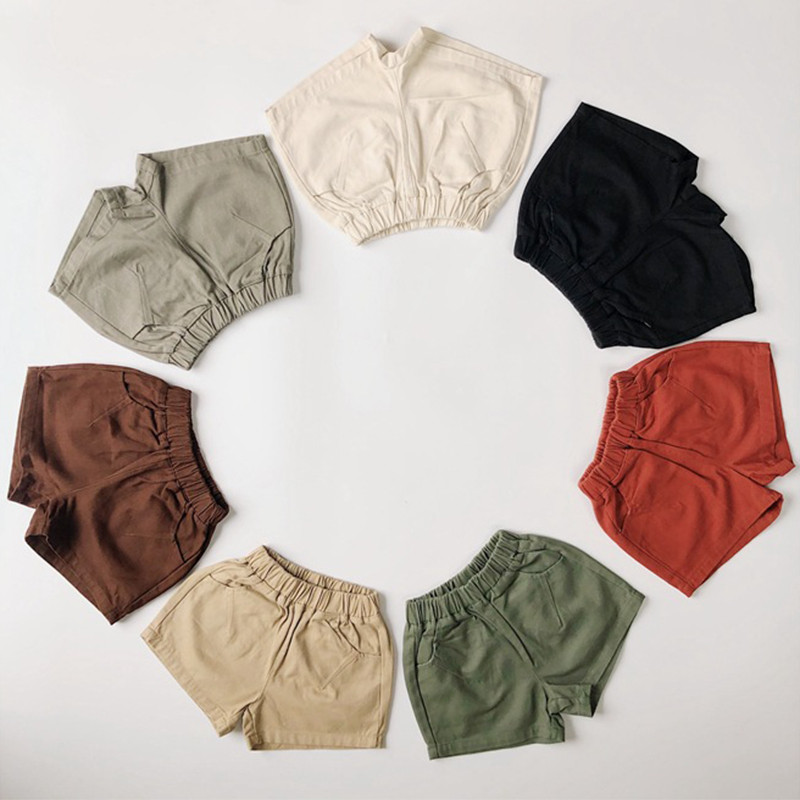 Naujovės korėjietiško stiliaus šortai mažiems berniukams vaikiški drabužiai saldainių spalvos trumpi kūdikių mergaičių korėjietiško stiliaus kelnės mažiems vaikams 12M-6Y