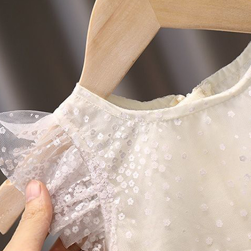 Ma&Baby 1-5 G maziem bērniem, meiteņu kleita ar punktveida sietiņu, mežģīņu kleita ar tauriņa spārniem Princeses dzimšanas dienas kleitas Vasaras D01