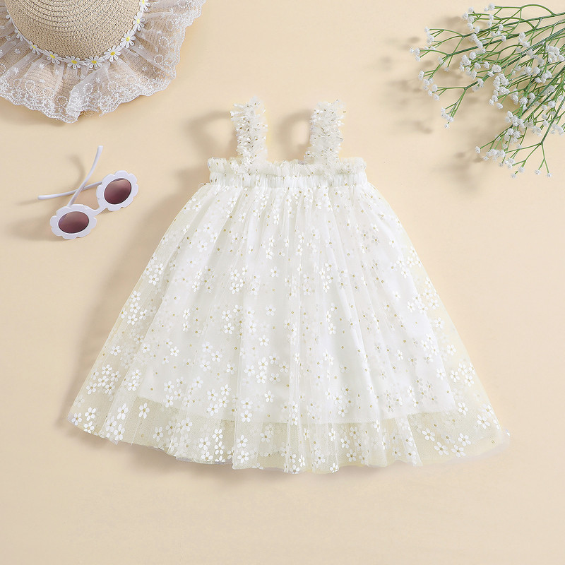 ma&baby 6M-4Y Haljina od tila za malu djecu, dijete, djevojčice, bez rukava, cvjetni print, haljine A-kroja, ljetna odjeća za djevojčice D01