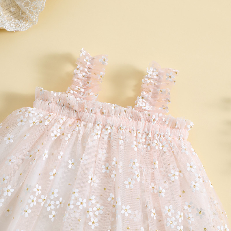 ma&baby 6M-4Y Haljina od tila za malu djecu, dijete, djevojčice, bez rukava, cvjetni print, haljine A-kroja, ljetna odjeća za djevojčice D01