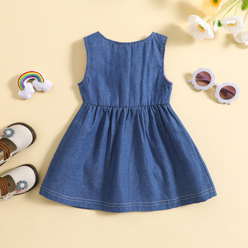 ma&baby 0-24M Haljina za novorođenčad, malu djecu, djevojčice, duginog medvjeda, ljetne haljine A-kroja za djevojčice D06