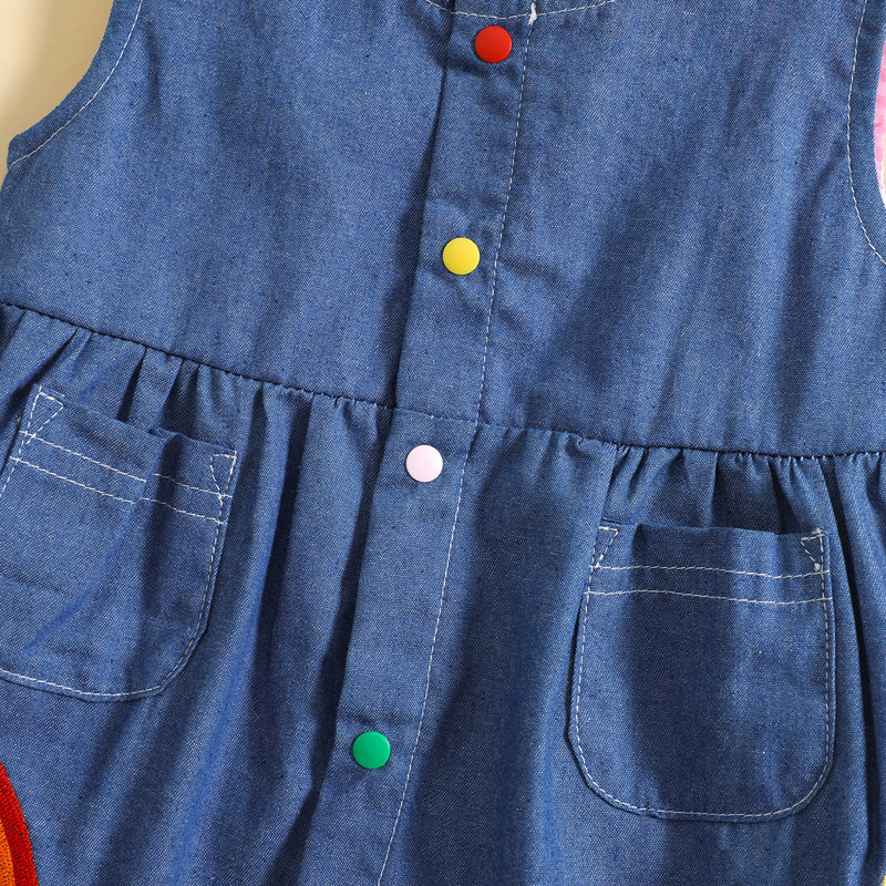 ma&baby 0-24M Haljina za novorođenčad, malu djecu, djevojčice, duginog medvjeda, ljetne haljine A-kroja za djevojčice D06