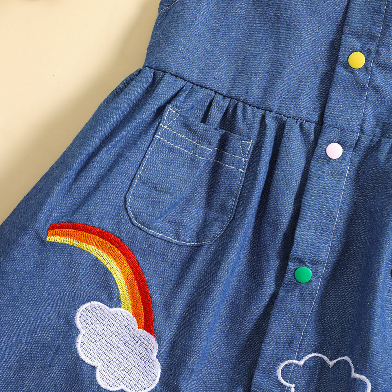 ma&baby 0-24M Haljina za novorođenčad, malu djecu, djevojčice, duginog medvjeda, ljetne haljine A-kroja za djevojčice D06