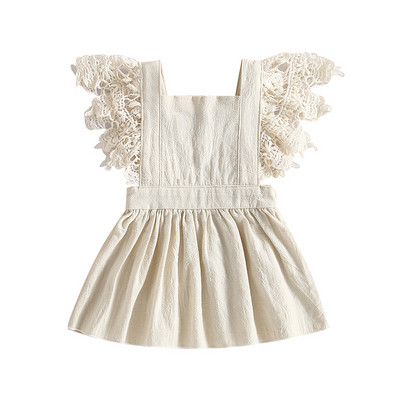 ma&baby 0-4metų naujagimių kūdikių mergaičių suknelė nėriniuota raukšlėta A formos vakarėliui skirtos vestuvinės suknelės mergaitėms vasara D06