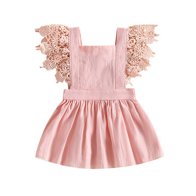 ma&baby 0-4metų naujagimių kūdikių mergaičių suknelė nėriniuota raukšlėta A formos vakarėliui skirtos vestuvinės suknelės mergaitėms vasara D06