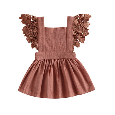 ma&baby 0-4metų naujagimių kūdikių mergaičių suknelė nėriniuota raukšlėta A formos vakarėliui skirtos vestuvinės suknelės mergaitėms vasara D06