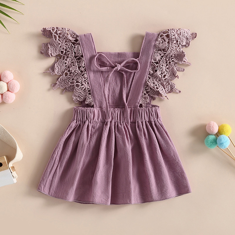 ma&baby 0-4metų naujagimių kūdikių mergaičių suknelė nėriniuota raukšlėta A formos vakarėliui skirtos vestuvinės suknelės mergaitėms vasara D06