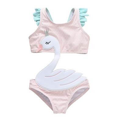 Honeyzone Pink Swan Belly Protection Цели бански костюми за момичета Бански костюми Babi Child Infant Children Teen Kids Cartoon Bathing