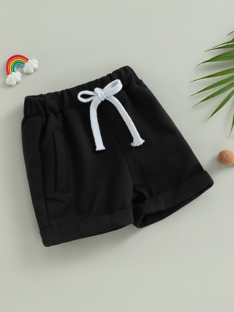 FEIBEL Kratke hlače za dječake, ljetne ležerne pamučne kratke hlače s elastičnim pojasom, kratke hlače s uzicom i džepovima