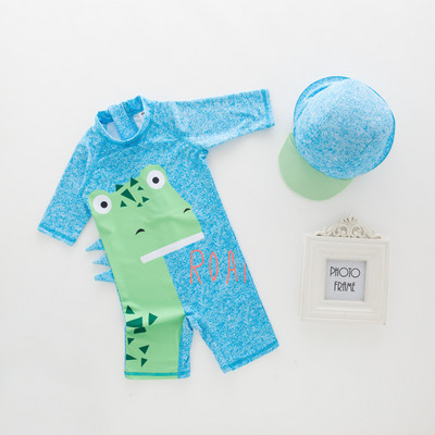 Slatki kupaći kostim za dječake s printom crtanog morskog psa i pingvina Kupaći kostim za malu djecu Dječji kupaći kostim Jednodijelni kupaći kostim za djecu