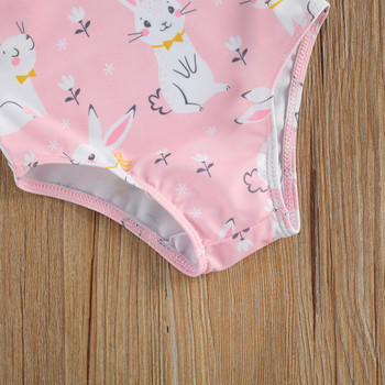 0-24 εκατομμύρια βρεφικά μαγιό 2021 Summer Bunny Print Ruffle Μικρό μπικίνι Βρεφικό μαγιό για κορίτσια Μαγιό για κορίτσια Ρούχα παραλίας