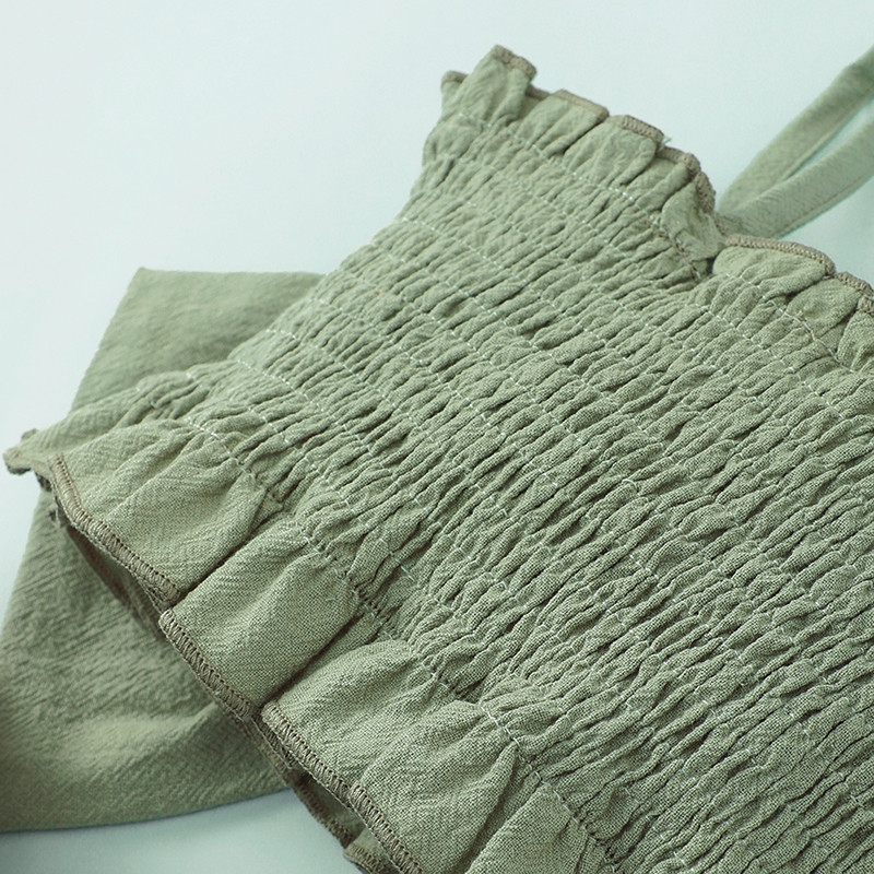 Vaikiški rūbai Mergaitėms Vienspalviai Bowknot Camisoles Be rankovių Sling Tops Gėlėtais raštais Micro Flare Kelnės 2vnt Vaikiški rinkiniai