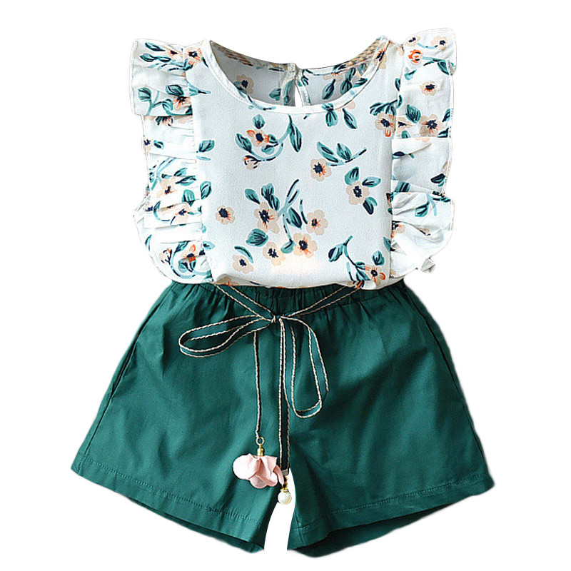 Bear Leader mergaičių drabužių rinkiniai vaikams nuo 3 iki 7 metų marškinėlių spausdinimo su antkakliu viršutinė dalis su laisvalaikio trumpomis kelnaitėmis 2 vnt Princesės drabužiai vaikui