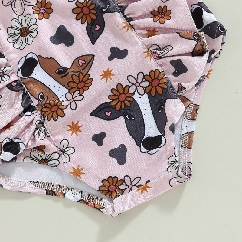 Ljeto 2023., dojenčad, mala djeca, dječji kupaći kostimi za djevojčice, 2-6 godina goveda, cvjetni kaktusi, bodi s volanima, kupaći kostimi, kupaći kostimi