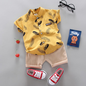 Ρούχα για αγόρι Casual Σετ καλοκαιρινά ρούχα για κοριτσάκια Αθλητικό πουκάμισο+ Σορτς Κοστούμια Ρούχα Βαμβακερά προϊόντα Παιδικά ρούχα