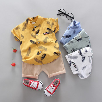 Ρούχα για αγόρι Casual Σετ καλοκαιρινά ρούχα για κοριτσάκια Αθλητικό πουκάμισο+ Σορτς Κοστούμια Ρούχα Βαμβακερά προϊόντα Παιδικά ρούχα
