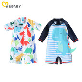 Ma&Baby 1-6r. batoľatá chlapček plavky roztomilé dinosaury potlač melón detské letné plavky plážové oblečenie