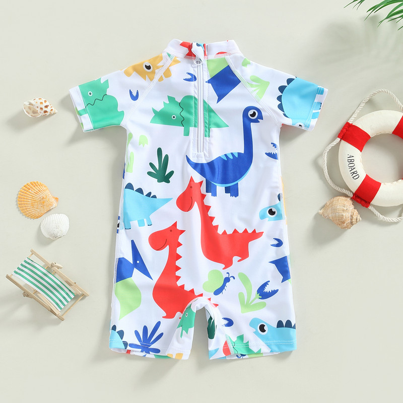 Ma&Baby 1-6r. batoľatá chlapček plavky roztomilé dinosaury potlač melón detské letné plavky plážové oblečenie