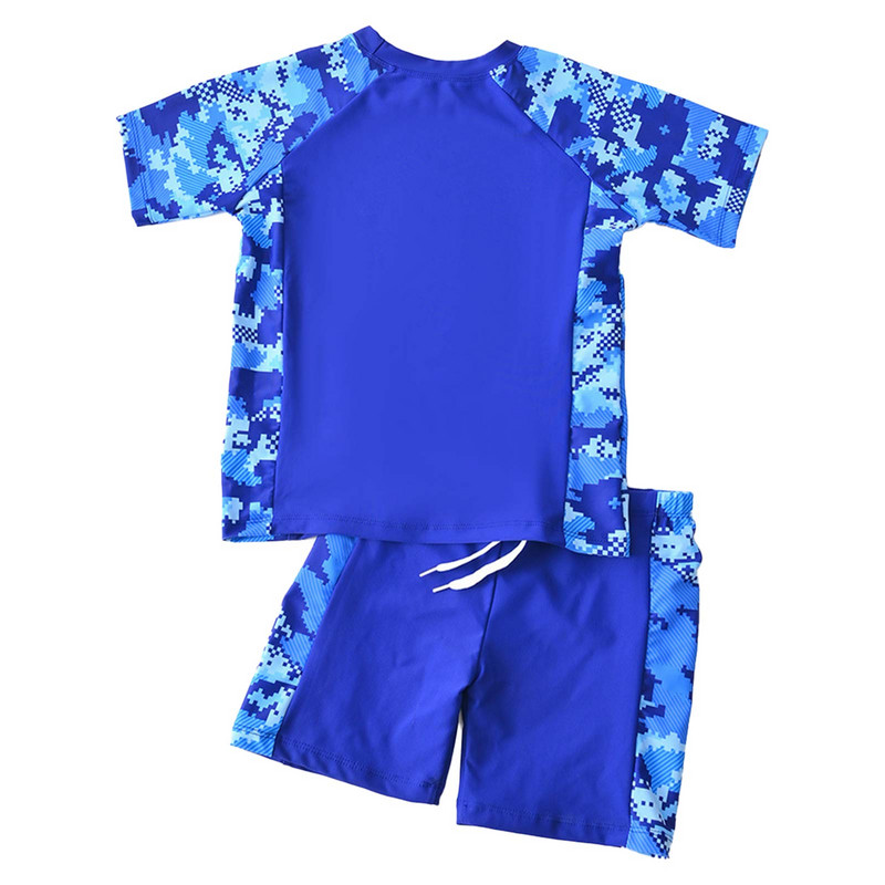 Dvodijelni kompleti kupaćih kostima Rashguard za djevojčice i dječake, kratkih rukava, kamuflažnih zvjezdica, komplet kratkih hlača za plivanje, kupaći kostimi