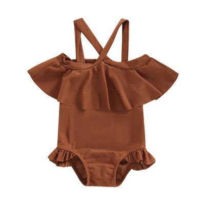 Ljetni kupaći kostimi za malu djecu, jednobojne naramenice s volanima, kupaći kostimi za malu djecu, kupaće kostime za plažu, kupaći kostimi