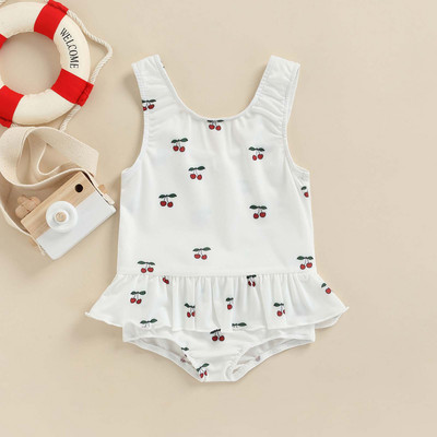 Fashionn Toddler Παιδικά Κοριτσίστικα Καλοκαιρινό Παιδικά Κοριτσίστικα floral στάμπα Αμάνικα Ολόσωμο Brazilian μαγιό