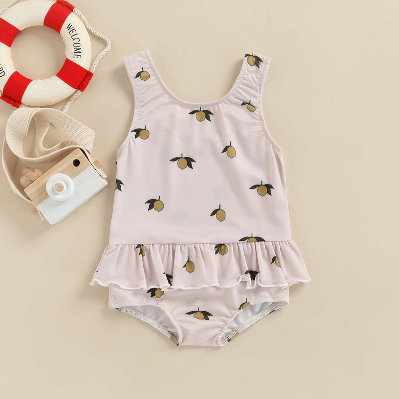 Fashionn Toddler Παιδικά Κοριτσίστικα Καλοκαιρινό Παιδικά Κοριτσίστικα floral στάμπα Αμάνικα Ολόσωμο Brazilian μαγιό