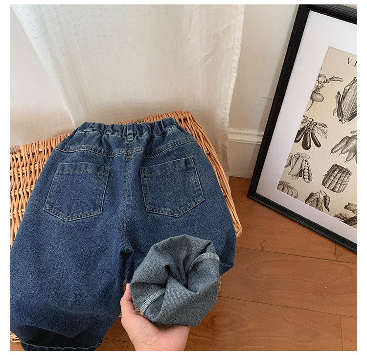 Modne ravne traperice s bijelim linijama za dječake 2-7 godina Dječje široke široke traper hlače