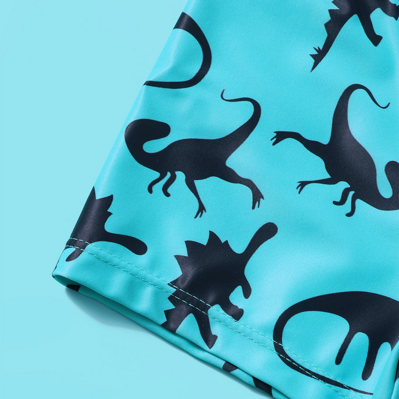 Toddler Kids Baby Boys Swimwear Cartoon Letter Dinosaur print Σορτ μπλουζάκι Σετ καλοκαιρινό μαγιό Μαγιό Κοστούμι παραλίας 2021