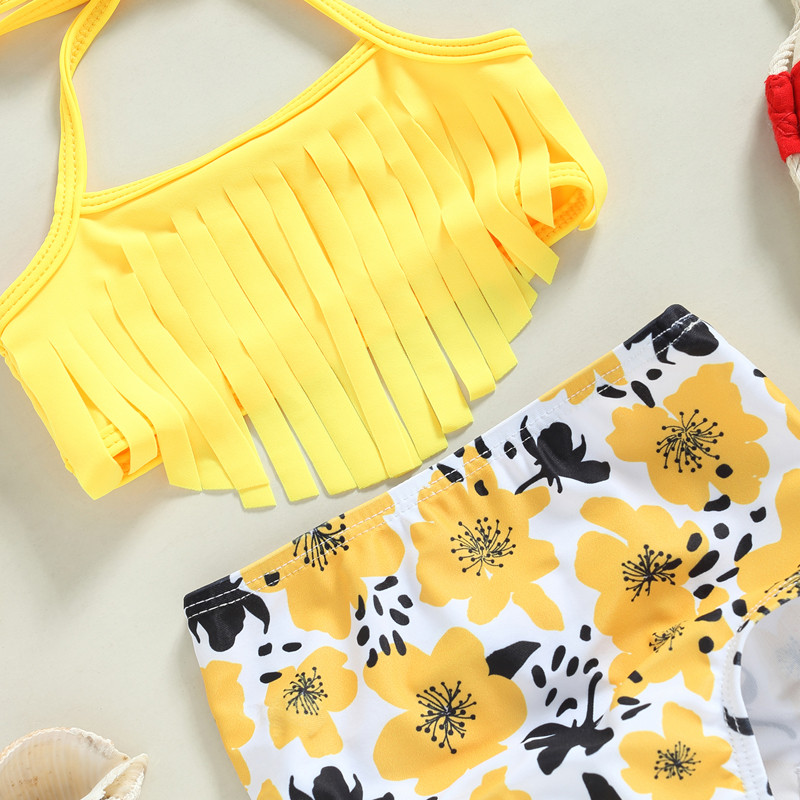Vasaros mados mažiems vaikams maudymosi kostiumėliai mergaičių maudymosi kostiumėliai 0–3 m. be rankovių apynasriuoti viršutiniai drabužiai + braškių / gėlių raštų šortai