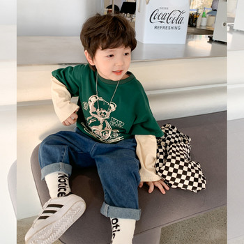 Άνοιξη Φθινοπωρινά αγόρια μόδας με άμμο πλυμένα τζιν Παιδικά casual τζιν ραπανάκι παντελόνι