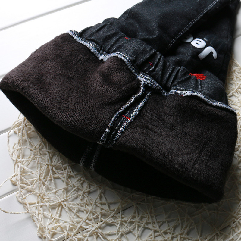 Nova moda Debele zimske traperice za dječake Crne dječje odjeće Kids Keep Termo hlače Hlače za dječake Tople traperice Denim 1-5 godina