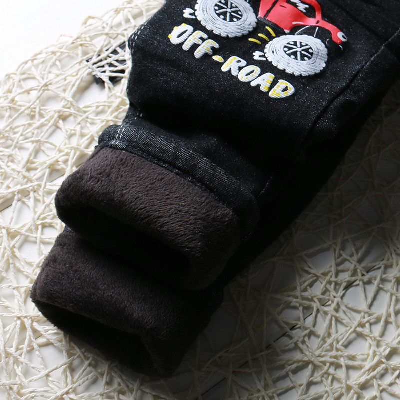 Nova moda Debele zimske traperice za dječake Crne dječje odjeće Kids Keep Termo hlače Hlače za dječake Tople traperice Denim 1-5 godina