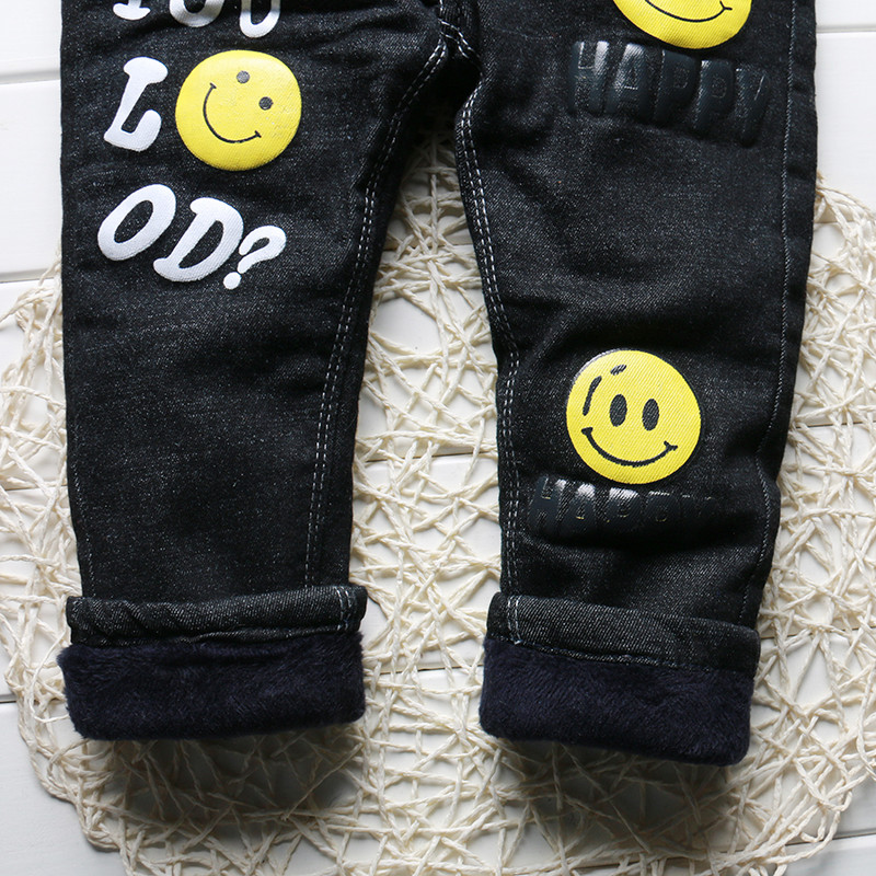 Nova moda Debele zimske traperice za dječake Crne dječje odjeće Kids Keep Termo hlače Hlače za dječake Tople traperice Denim 1-5 godina